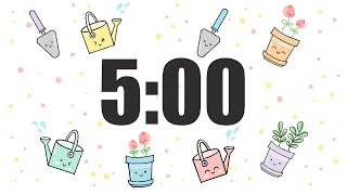 5 Minute Timer with alarm bell | Spring Flowers