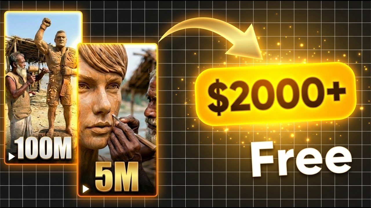 How I Actually Make FREE Viral AI Wooden Sculpture Video Shorts In 5 Minutes | Step by Step