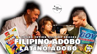 FILIPINO ADOBO vs LATINO ADOBO | LATINO TRYING PINOY SNACKS #filipino #filipinofood by ONE FILIPINO TV 493 views 2 months ago 8 minutes, 19 seconds