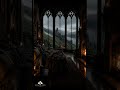 Rainy Scottish Castle View 🌧️ Cozy Window Ambience
