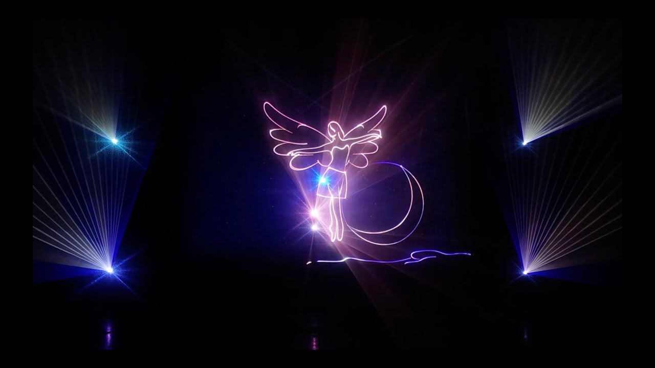 Laser animation show Angel (Pangolin LS) - YouTube