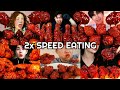 Extremely Spicy Nuclear Fire Chicken Mukbang ASMR 2x Speed Eating Show