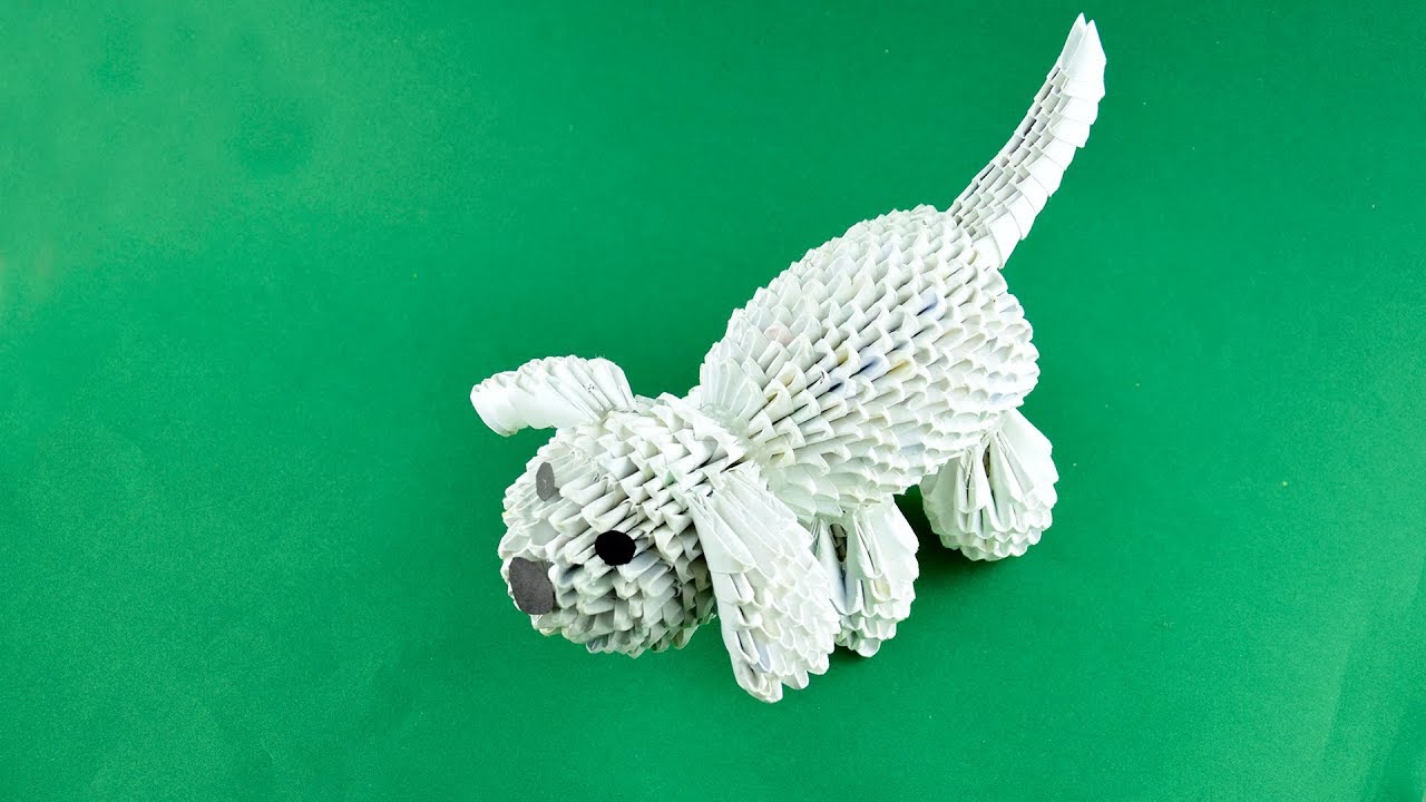 Dog of paper Assembly 3D origami Tutorial YouTube