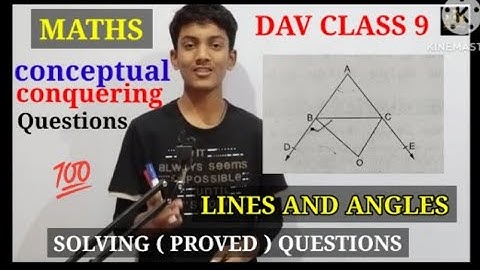 DAV | CLASS-9 | MATHS | LINES AND ANGLES | Prove Angle BOC= 90°- Angle A/2 | By OM Gupta