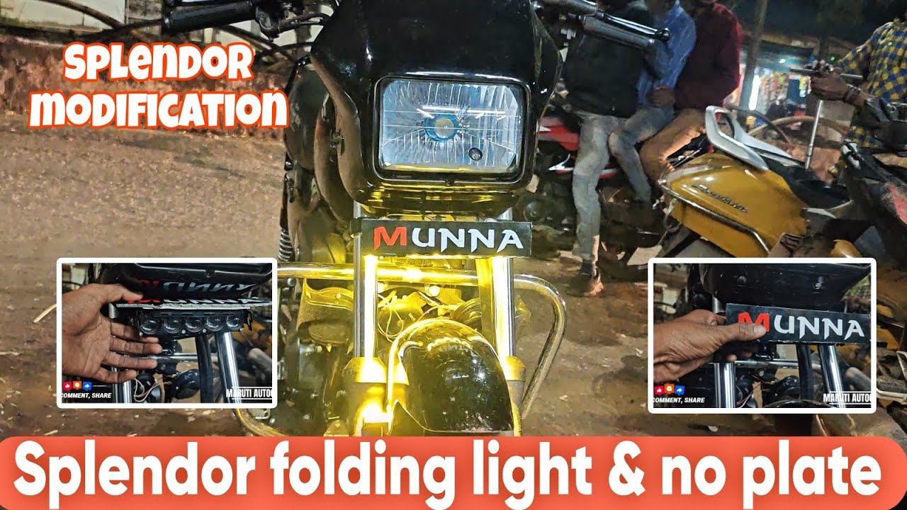 Splendor Folding Light With Number Plate | Best Mod Setup 😱