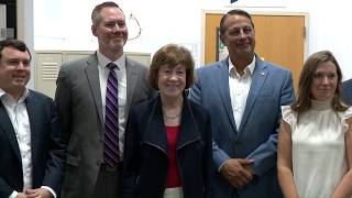Republican Senator Susan Collins visits two manufacturers in southern Maine Monday