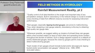Field Methods in Hydrology, Chapter 6- Rain Measurement and Sampling, Part 2
