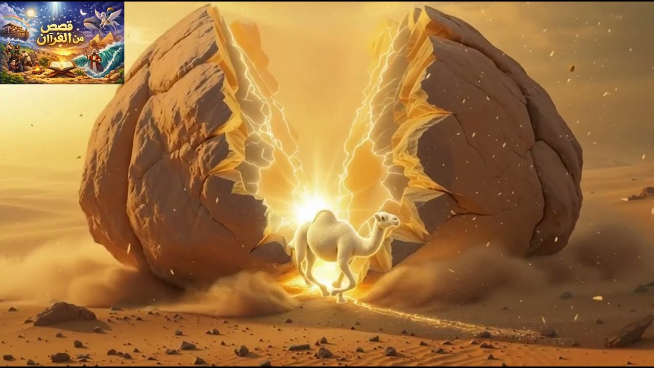 انشقَّ الصخر وخرجت الناقة! المعجزة التي هزّت قوم ثمود 😳#video #ناقة_صالح #قصص #قصة