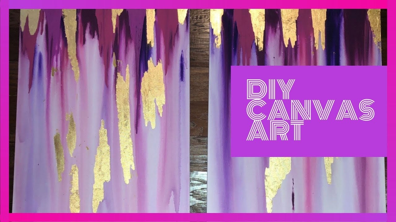 DIY Canvas Drip Paint Wall Art YouTube