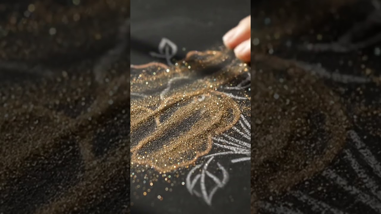 AI-made coloring page: mesmerizing sand fill on chalk bouquet — tactile bliss 