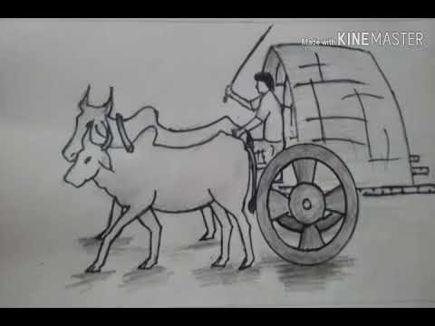 How to draw bullock cart step by step | bullock cart pencil drawing :  r/ColoredPencils