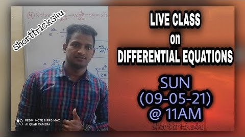 Live Class On Differential Equations 5 Marks Questions