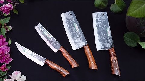 Bộ 4 Dao CÁN ỐP CẨM CHỈ - Hàng Chuẩn Của HTX Dao Phúc Sen