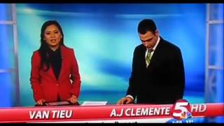 KFYR News Anchor A.J. Clemente Drops F-bomb and S bomb on his first day at work.