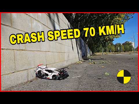 Lego Technic Porsche 911 Crash!!!! 🚨 70 Km/h 🚨 Lego Rc Car Crash Test