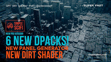 Blender SIMPLE SCIFI PRO update. 6 new DPACKS, new Panels Generator, new dirty node group