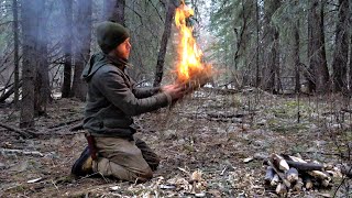 Winter Tarp Camping  Wolves Came To My Camp At Night