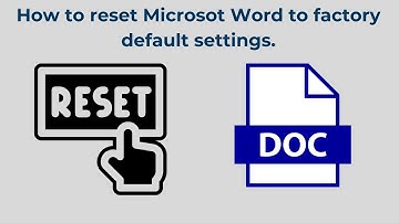 How to reset Microsoft Word to the default settings