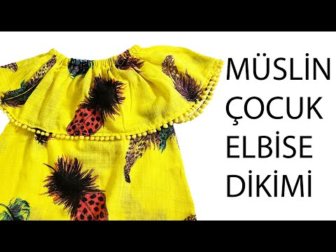 Müslin Kayık Yaka Çocuk Elbise nasıl dikilir ?