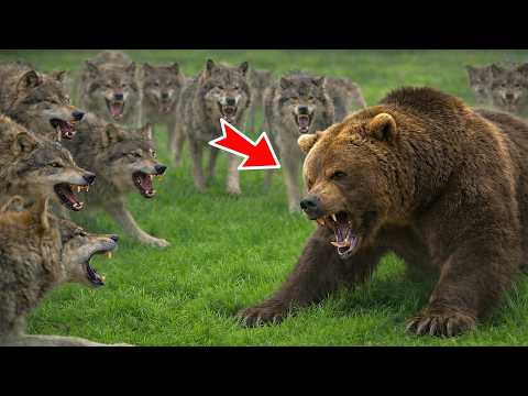 Волки окружили старого медведя. Только посмотрите, кто пришел ему на помощь!