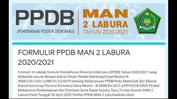 TUTORIAL PENGISIAN FORMULIR PPDB MAN 2 LABURA #MAN2LABURA