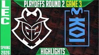 G2 vs MKOI Highlights Game 3 | LEC Spring 2026 Playoffs | G2 Esports vs Movistar KOI G3