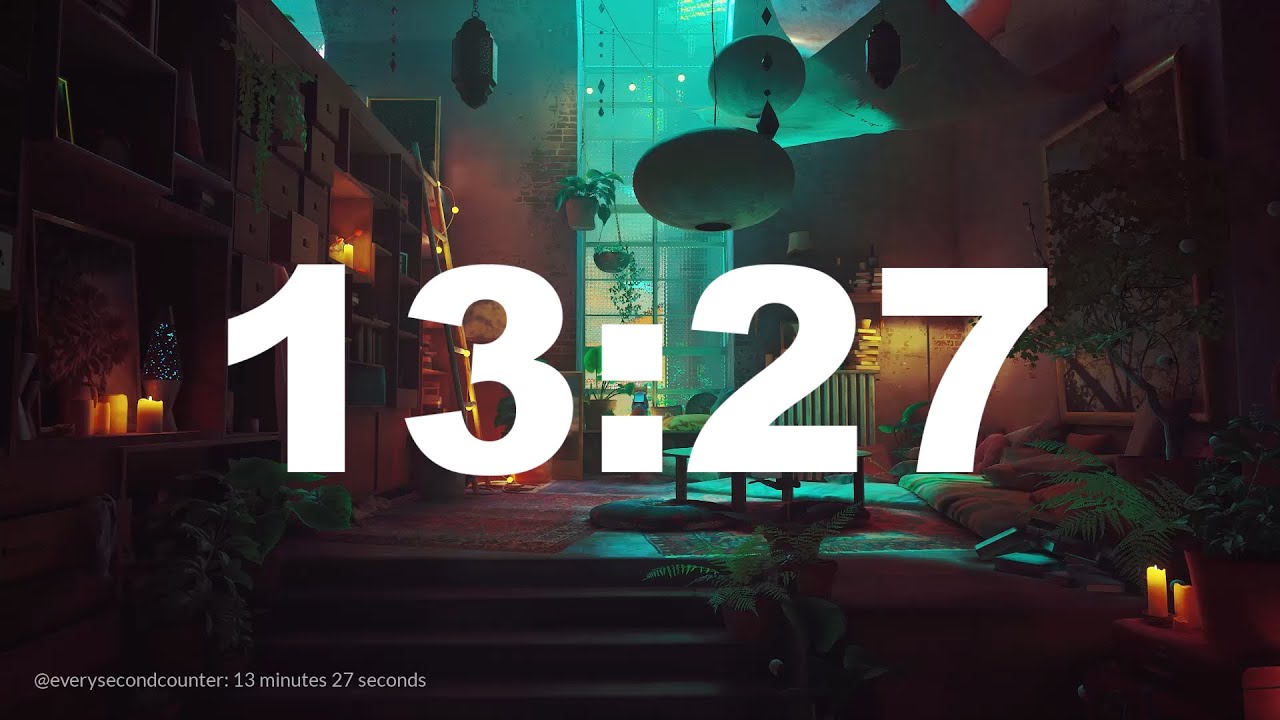 13 minutes 27 seconds [807 secs] clock timer countdown || Alarm Focus || Chill Music