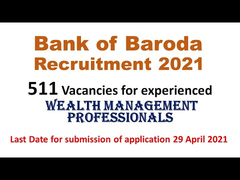 Bank of Baroda recruitment 2021Manager Posts