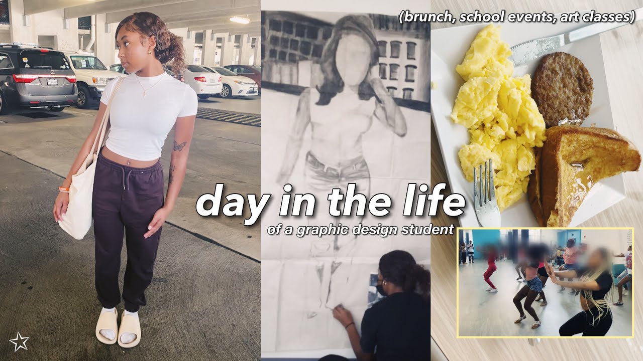 REALISTIC day in the life of a graphic design student: college vlog 01 | asha jai
