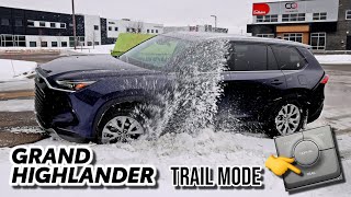 Toyota Grand Highlander Hybrid ตามความต้องการ AWD: ทดสอบโหมดเทรลหิมะ!
