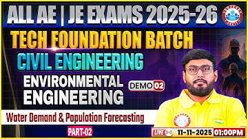 All AE/JE Exams | Tech Foundation Batch | Civil Engineering Demo 02 | Environmental Engineering