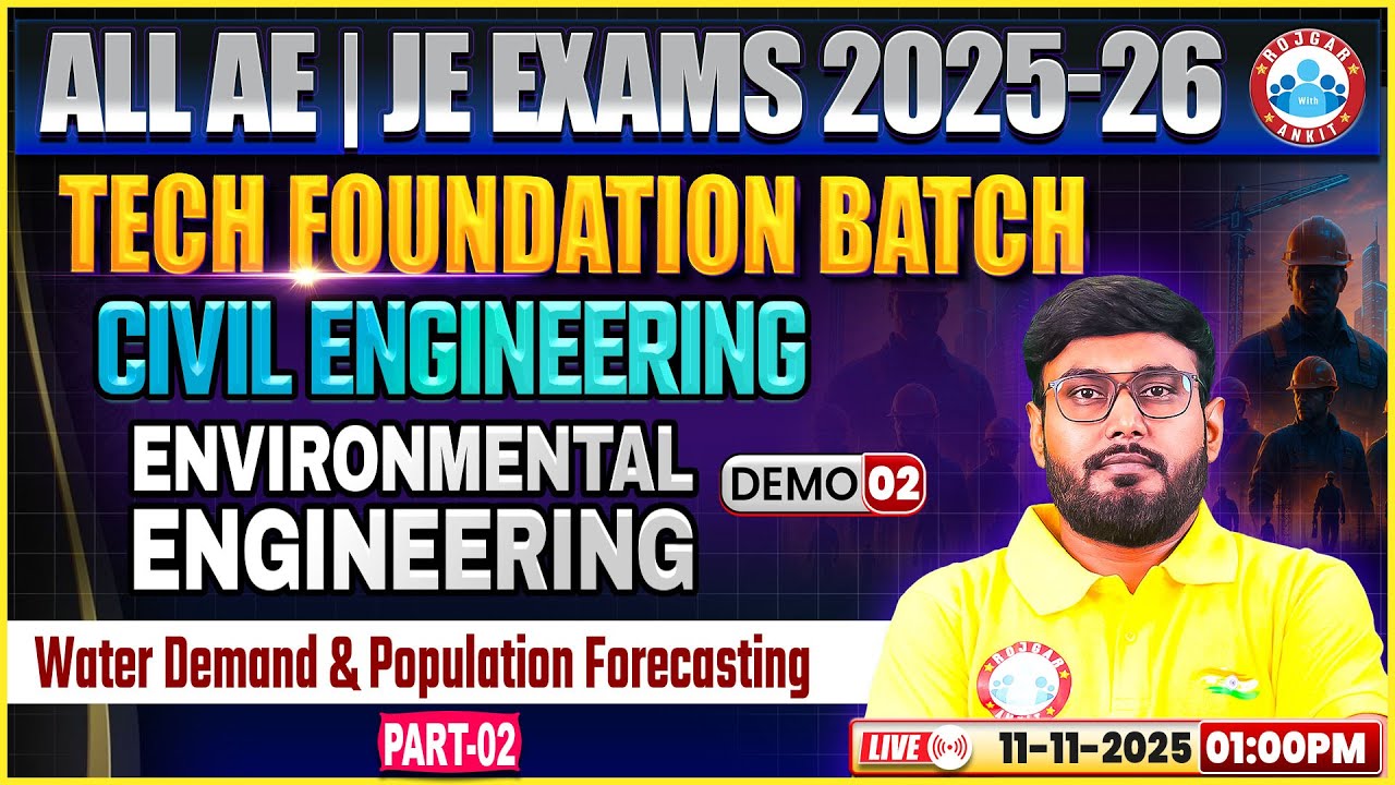 All AE/JE Exams | Tech Foundation Batch | Civil Engineering Demo 02 | Environmental Engineering