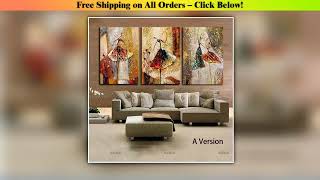 Ballet Dancing Girls Modern 3 Panels 100% Hand Painted Oil Paintings On Canvas Wall Art Work For