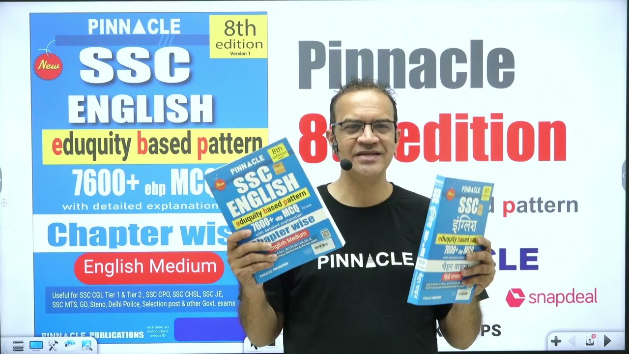 📕Pinnacle SSC English 7600+ ebp mcq chapter wise 8th ed book launched II eduquity based pattern book