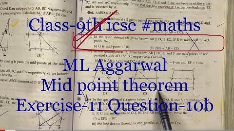 Class-9th icse #maths ML Aggarwal Mid point theorem | In the quadrilateral (2) given below, AB||DC||