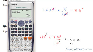 Convert between radians and degrees