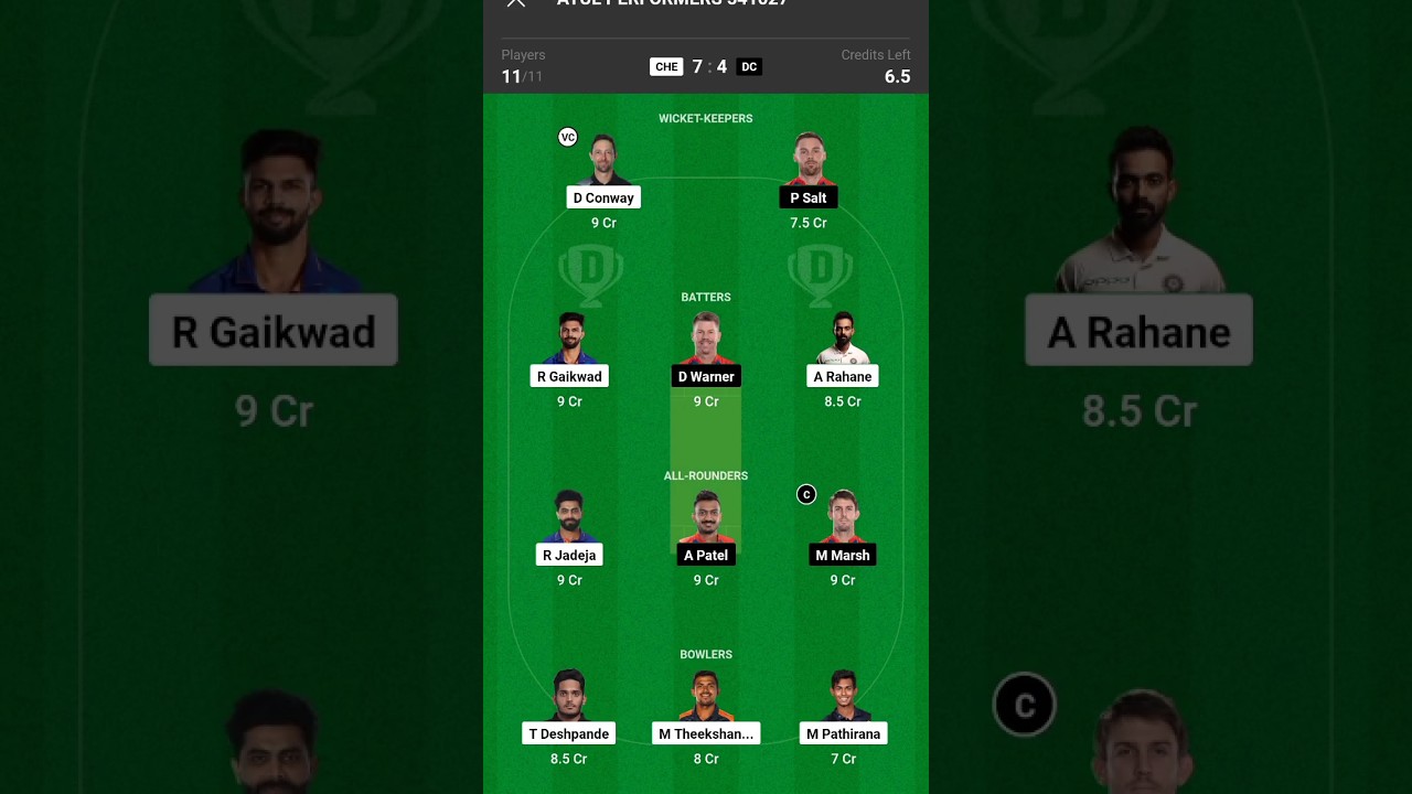 CSK vs DC Dream11 Prediction | CSK vs DC Dream11 Team | Dream11 Team of Today Match | Dream11