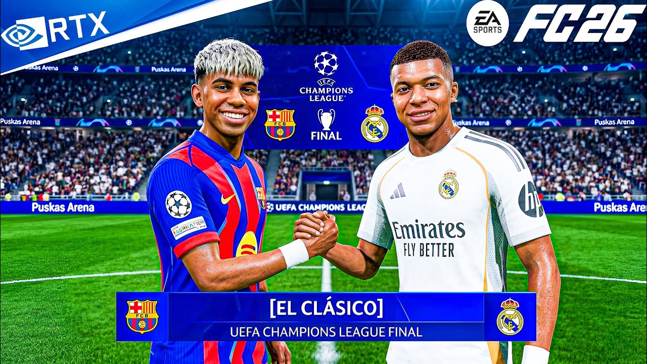 FC 26 - Реал Мадрид против Барселоны - ФИНАЛ Лиги чемпионов УЕФА 25/26 - Эль-Класико - PC™[4K60]