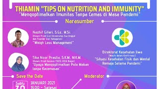 Thiamin Tips On Nutrition and Immunity - Mengoptimalkan Imunitas Tanpa Cemas di Masa Pandemi