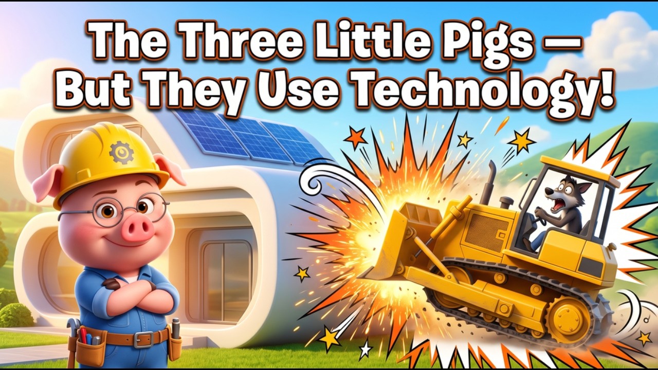 The Three Little Pigs But They Use Technology! 🐷🏗️🤖 - A