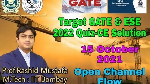 Target GATE & ESE 2022 Quiz-CE Solution | Open Channel Flow | 15 October 2021
