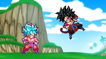 Goku ssjb vs Goku xeno ssj4 p.t 1 sprite animation