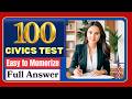 2024 EASY Answer SLOW USCIS Official 100 Civics Questions and Answers US Citizenship Interview 2024