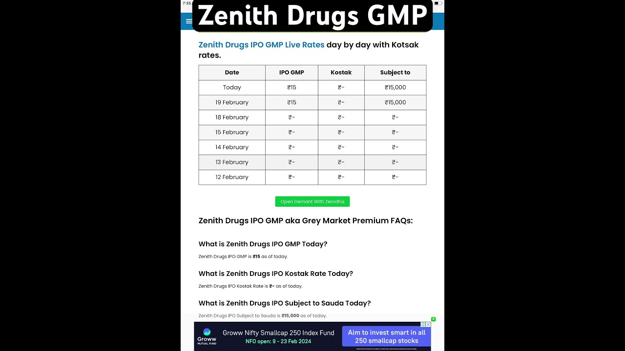 Zenith Drugs IPO | জেনিথ ড্ৰাগ্‌ছ IPO |Zenith Drugs IPO GMP 