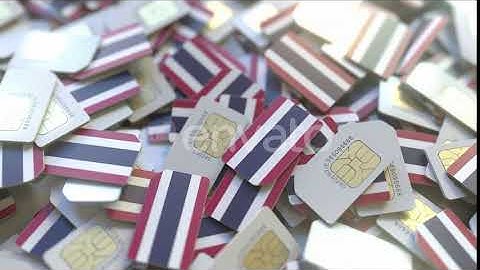 Many SIM Cards with Flag of Thailand | Motion Graphics - Envato elements