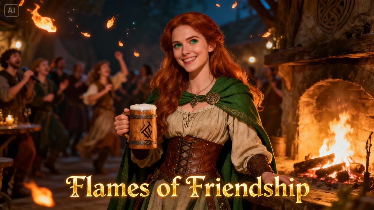 Flames of Friendship | Celtic Tavern Song (Male & Female Vocals)