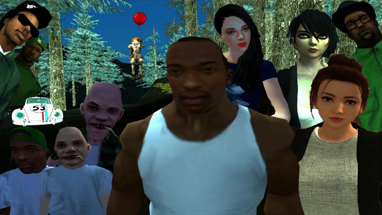 GTA San Andreas Loquendo - CJ y sus amigos van al bosque embrujado