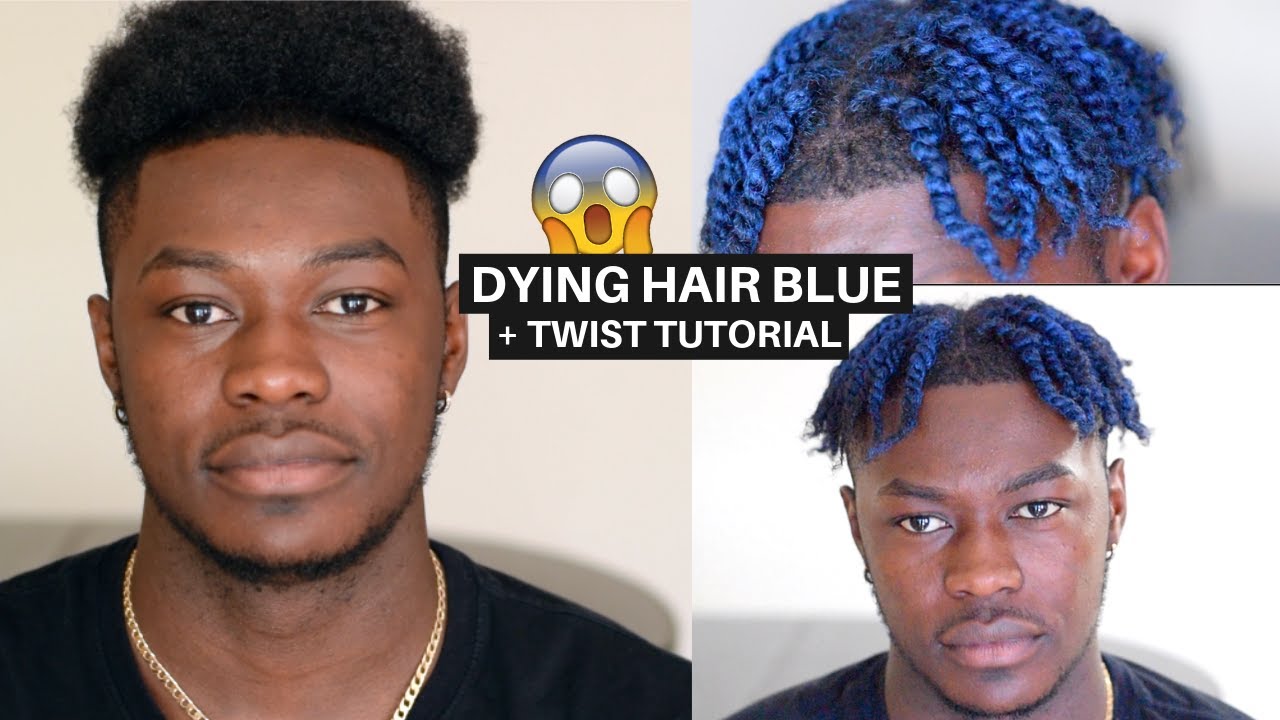 Twists On Men S Short Natural Hair L Oreal Colorista Blue Temporary Hair Dye