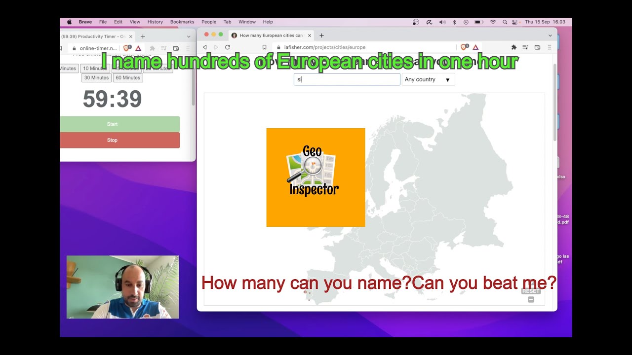 How many European Cities can I name in one hour? Hundreds!! Can you ...