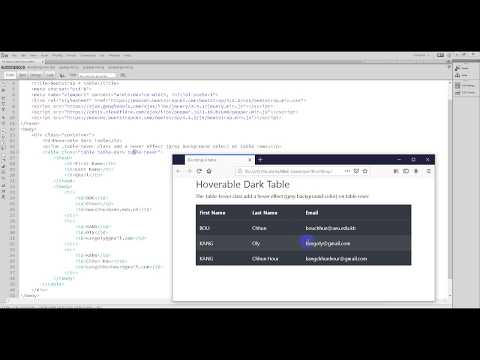 Bootstrat 4 Hoverable Dark Table